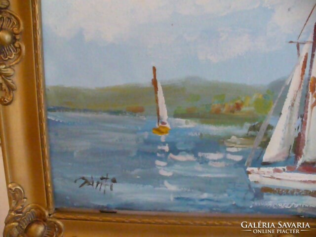 Balaton sailboats oil