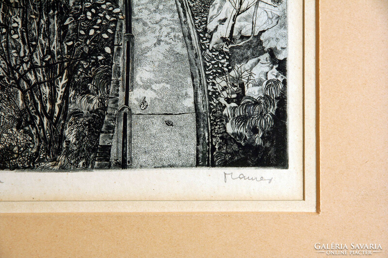 Dóra Maurer (1937- ) promenade in Semmering etching 65x56cm