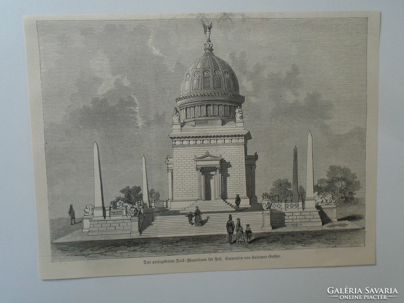 Za274.87 The tender was won by the Deák mausoleum 1876 - Budapest woodcut