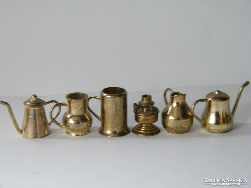 Miniature metal jugs 6 pcs