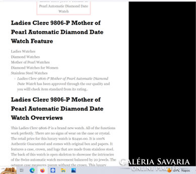 Clerc Diamonds Lady automata női óra