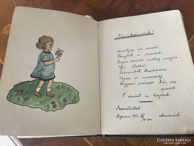 Memory book 1913-1916 with beautiful drawings and thoughts