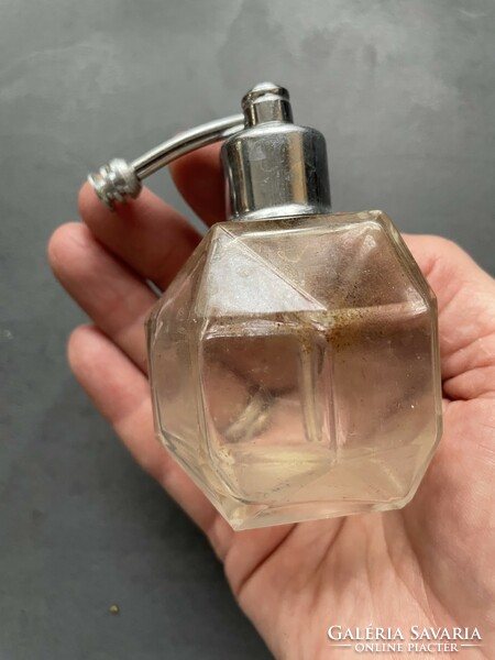 Old polygonal Czechoslovak perfume bottle