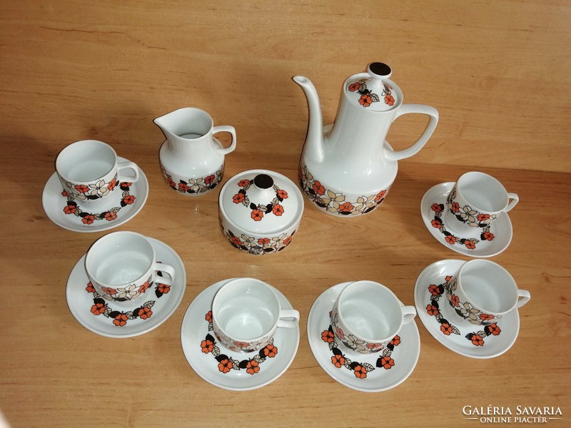 Retro Hólloháza porcelain coffee set for 6 people (z-2)