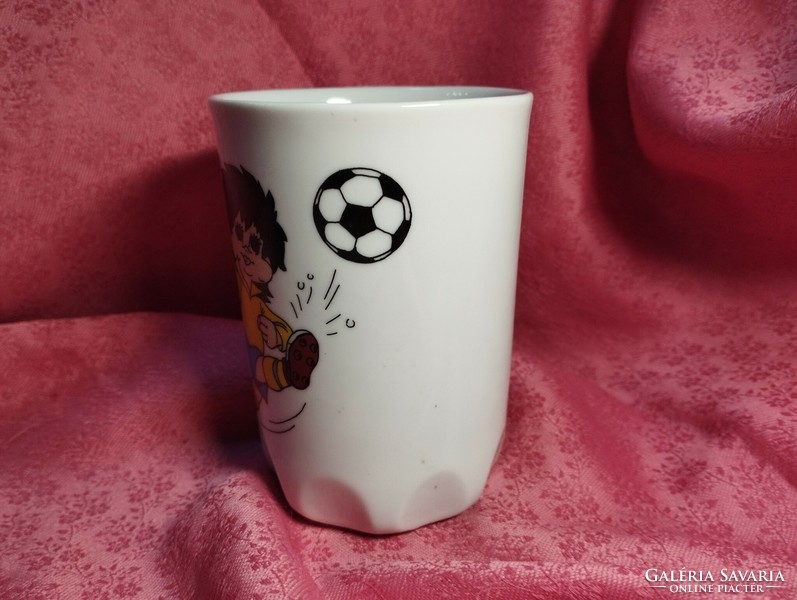 Zsolnay porcelain commemorative mug, Spanish soccer World Cup '82
