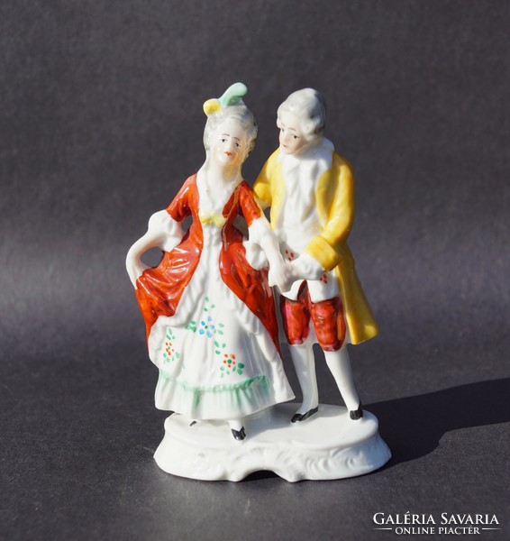 Régi német porcelán miniatűr barokk pár