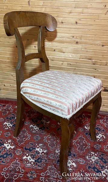 Biedermeier reclining lounge chair with silk cover