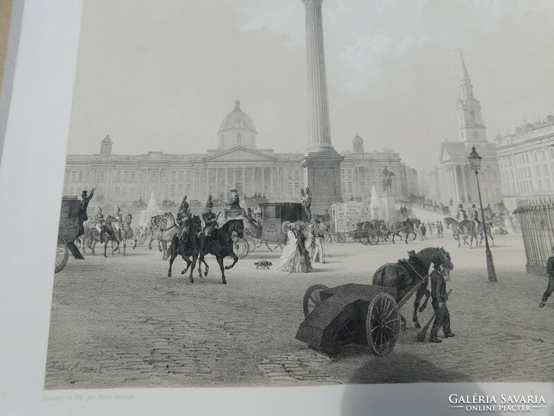 London,Trafalgar tér 1847.litográfia,grafika