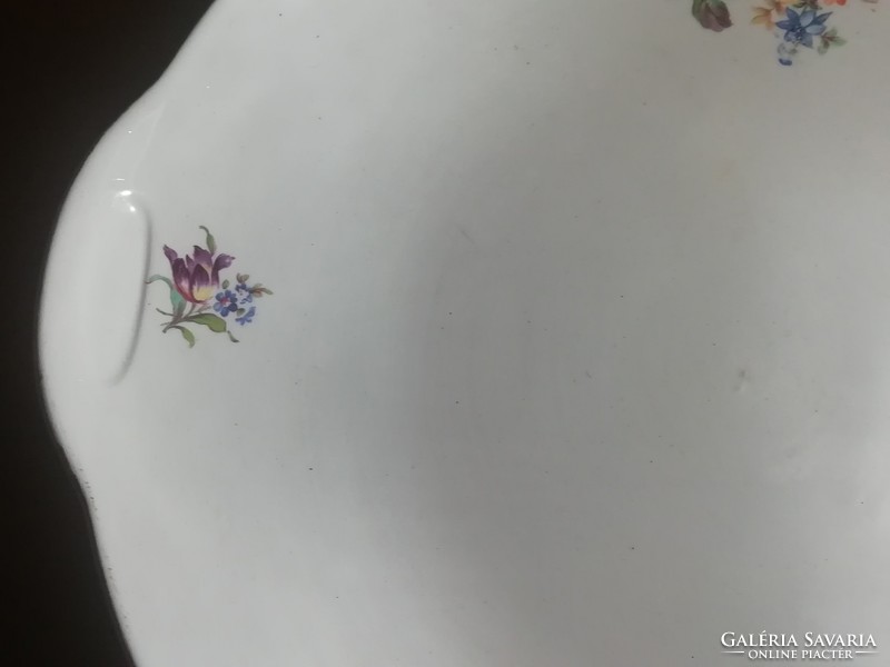 Old Zsolnay flower pattern steak plate