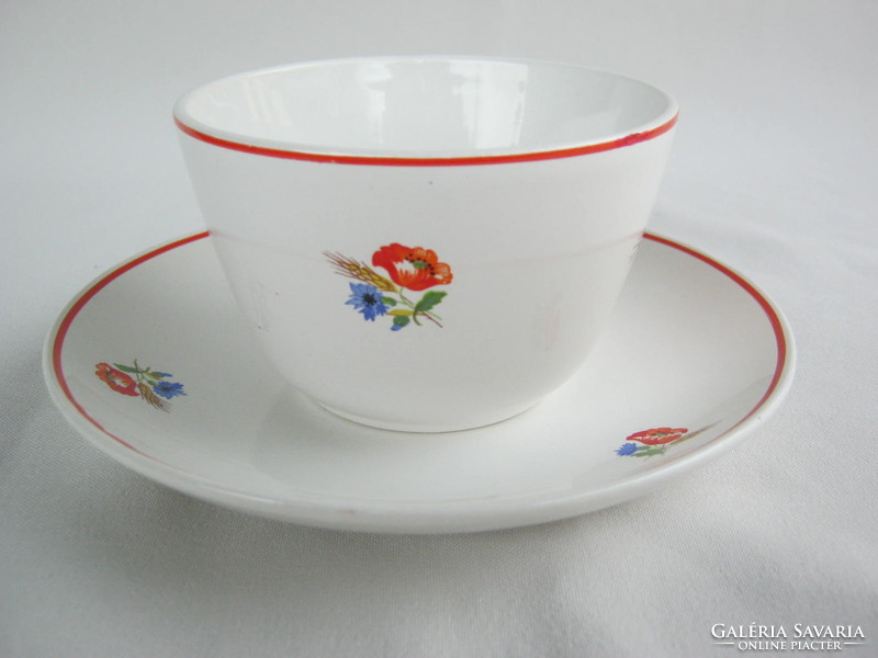 Granite ceramic poppy cornflower tea cup