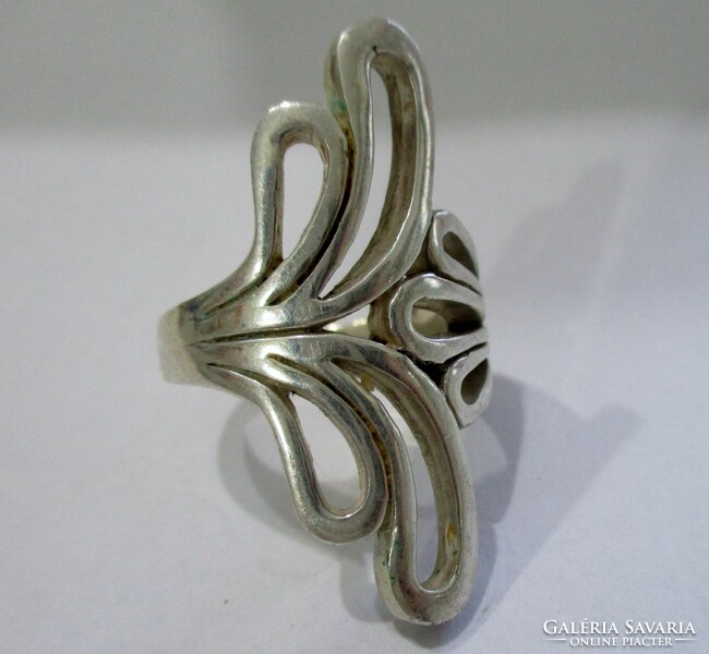 Beautiful old Hungarian handmade large silver ring