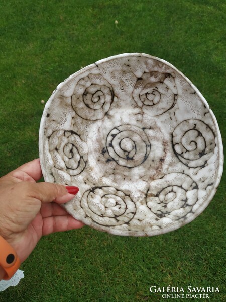 Old applied art ceramic wall plate, wall decoration for sale!