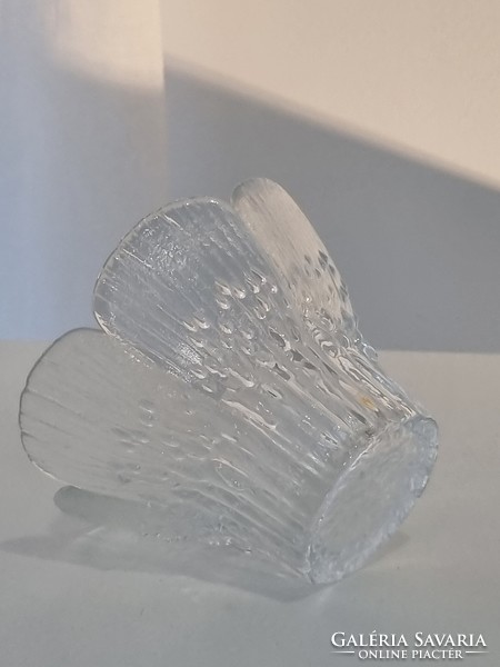 Finn üveg tálka, mécsestartó Lasisepat Mantsala  Pertti Kallioinen Design