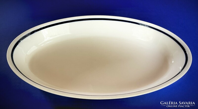 Alföldi régi ovális adagtál kék csíkos kocsonyás tányér