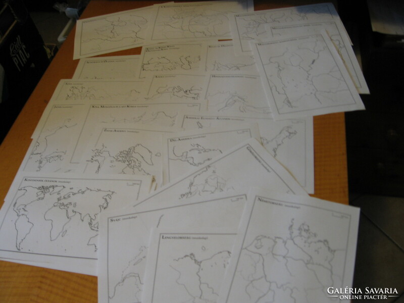 Geographic blind map worksheets mixed 35 pcs