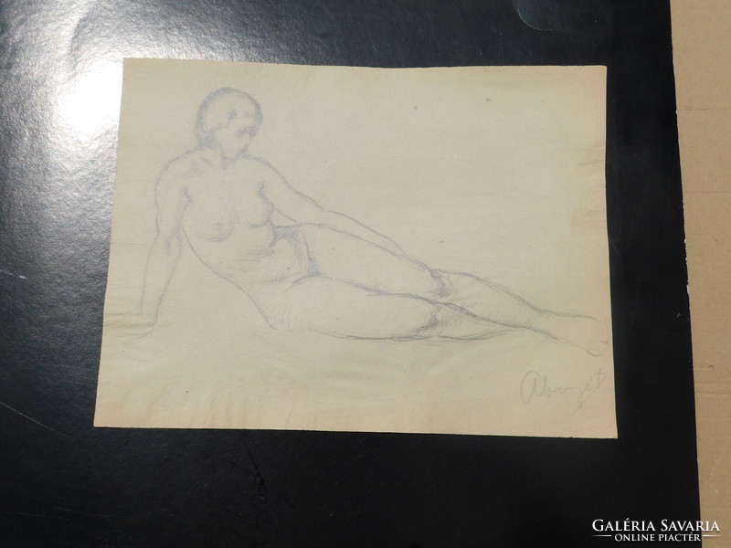 Abonyi Tivadar: Női akt,ceruzarajz 1920-as évek.Grafika
