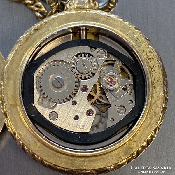 Rare antique glashütte gilt women's pocket watch