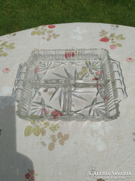 Antique divided 3-part striped serving table centerpiece for sale! Art deco offering for sale!