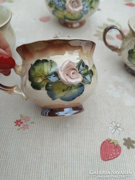 Retro ceramic rose coffee set for sale! For replacement