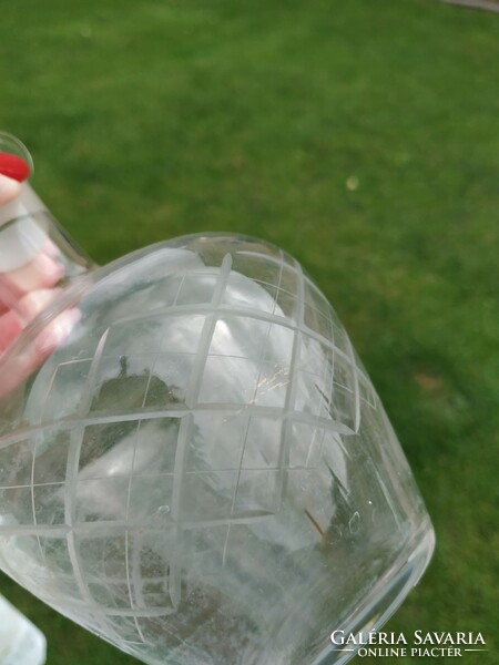 Cut liquor glass and bottle for sale!