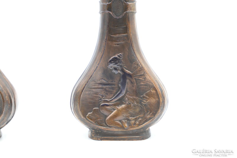 Beautiful art deco - art nouveau bronze vase nymph fairy