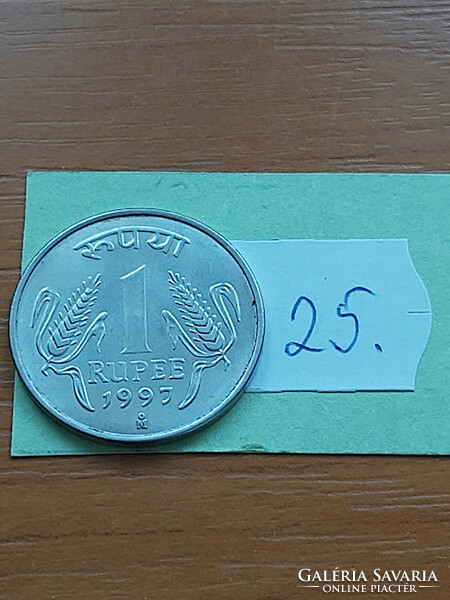 India 1 rupee 1997 mo (m, mexico city), stainless steel 25