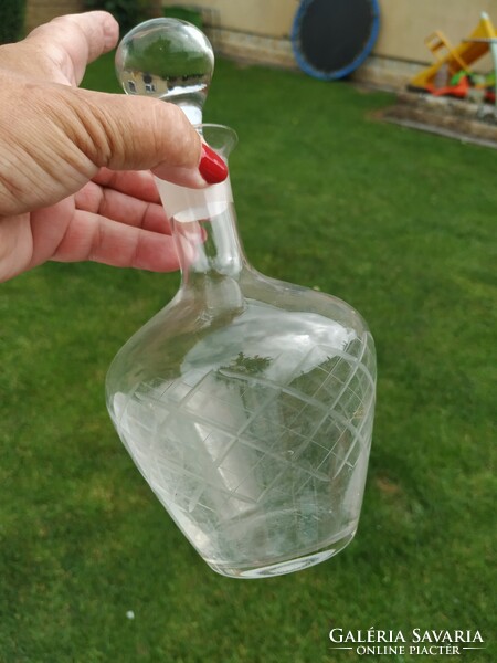 Cut liquor glass and bottle for sale!