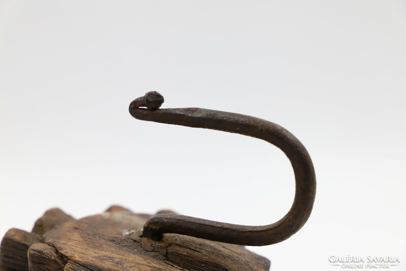 A few hundred year old wrought iron hanger and a wooden board, maybe from Nepal