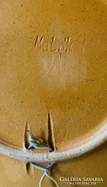 Matók folk marked ceramic wall plate wall plate beautiful glazed hand painted flower pattern