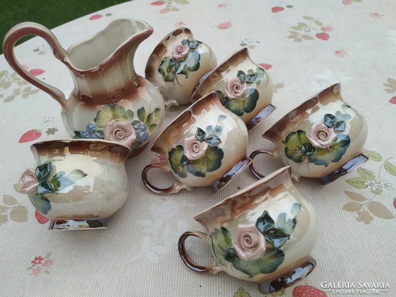 Retro ceramic rose coffee set for sale! For replacement