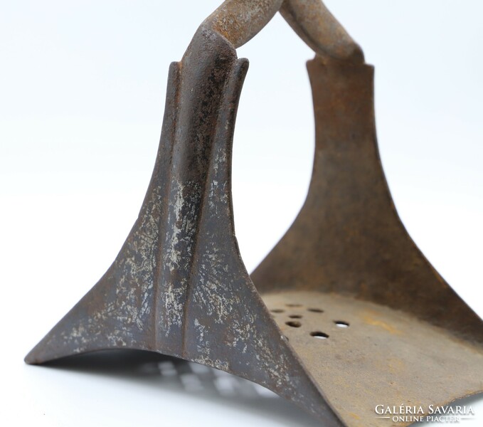 Ottoman-Turkish iron stirrup with silver decoration on the side, approx. 18th century