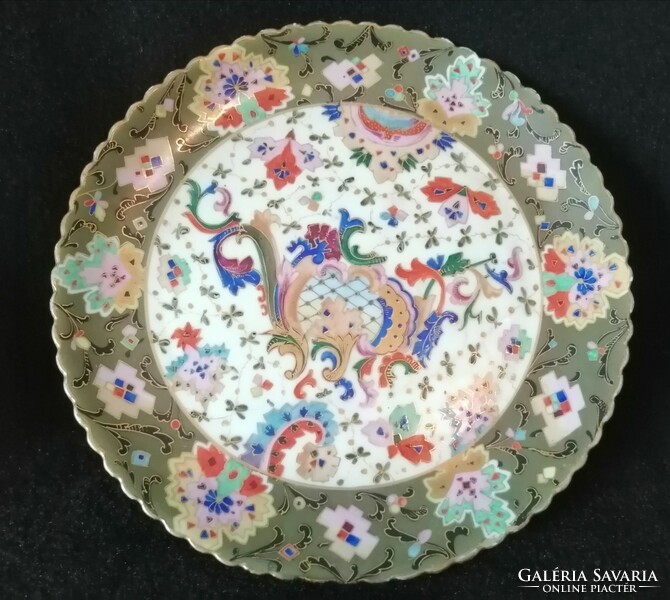 Art nouveau style, 4-leaf clover decoration, hand-painted Viennese Altwien porcelain plate