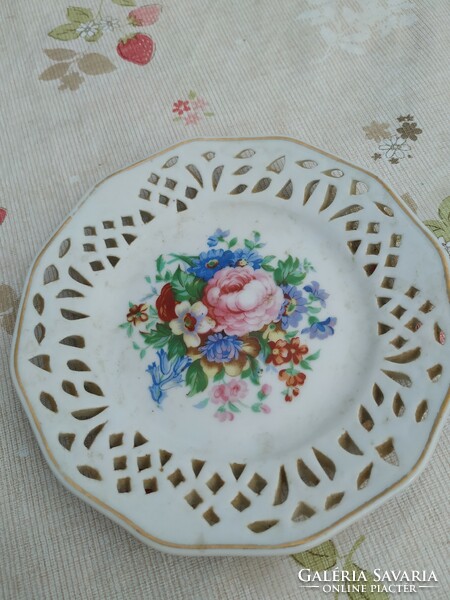 Porcelain rose plate with openwork edges for sale! Additional charge for stock