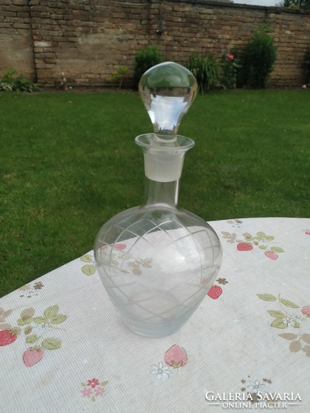 Cut liquor glass and bottle for sale!