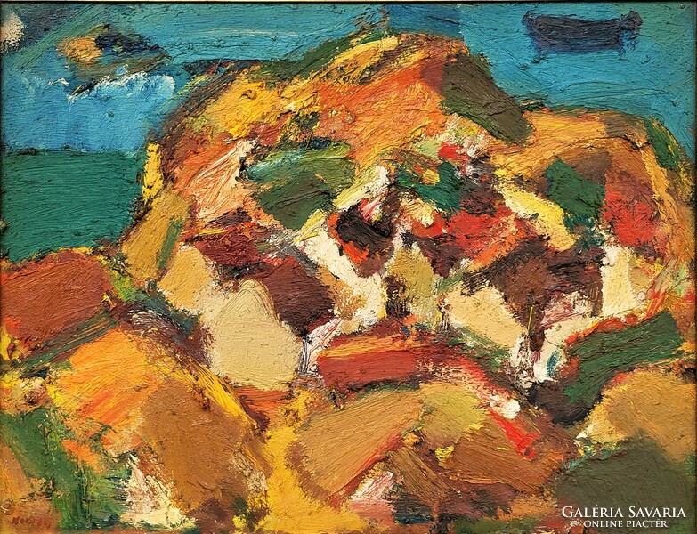 Gyula Konfár (1933 - 2008) landscape c. Your painting with an original guarantee!