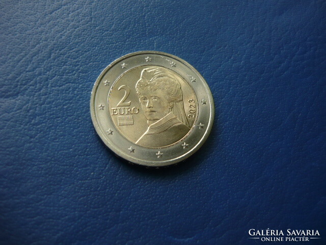 AUSZTRIA 2 EURO 2023 BERTHA VON SUTTNER! UNC! BIMETÁL! RITKA!