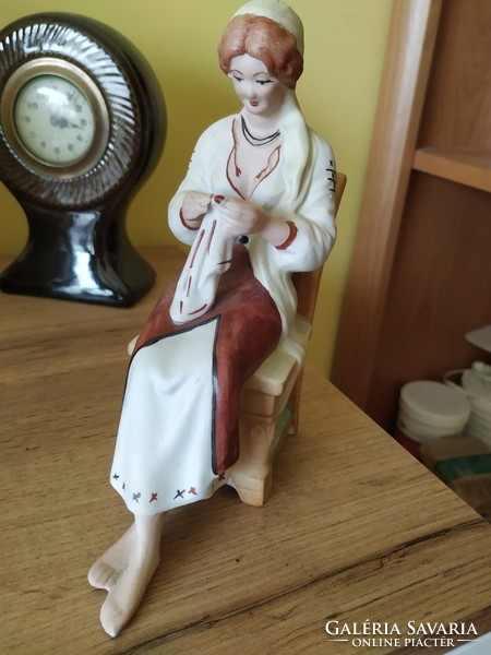 Porcelain needlework lady, figure for sale!