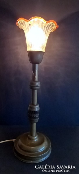 Empire copper table lamp can be negotiated with a Murano lamp