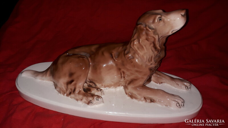 Antique beautiful granite reclining porcelain dog 34 x 20 x 14 cm according to the pictures