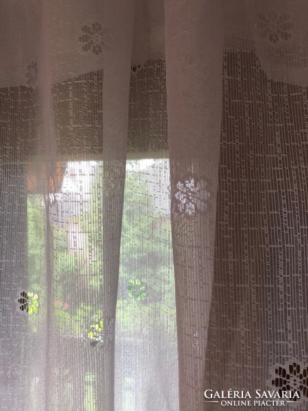 Lace curtains with a flower motif, 2 pieces for sale