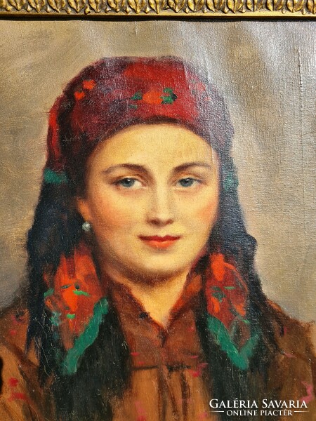 László János Áldor - a woman with a headscarf -