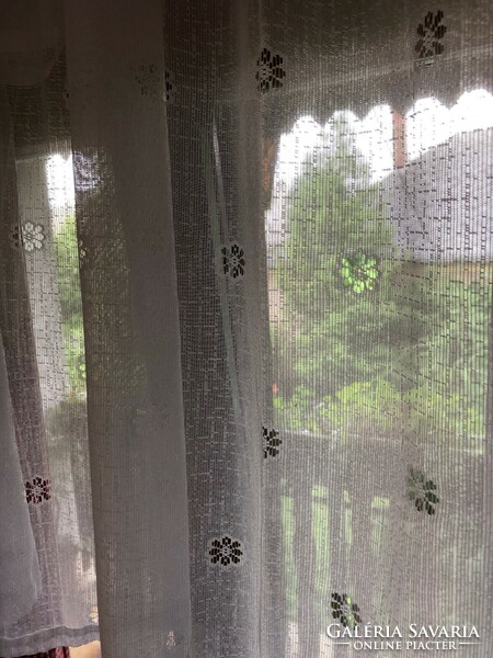 Lace curtains with a flower motif, 2 pieces for sale