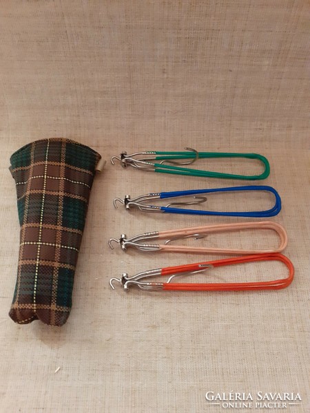 Retro travel 4-piece folding coat hanger in nice condition in its own zippered case