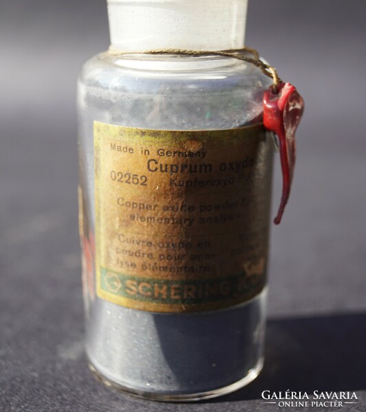 Antik német patika címkés gyógyszeripari üveg eredeti bontatlan állapotban Schering Kahlbaum AG