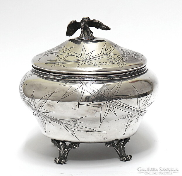 Beautiful silver-plated sugar box, bonbonnier