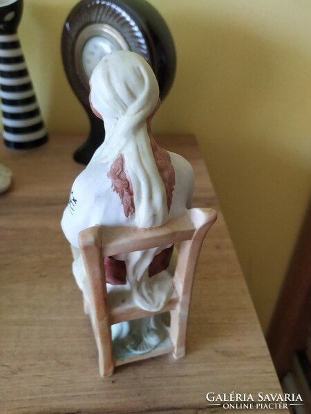 Porcelain needlework lady, figure for sale!