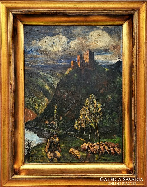 János Mühlfeith's antique painting from 1922 is a rare collector's item! With original warranty!