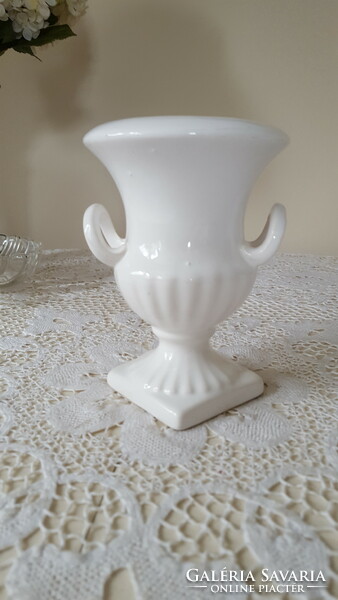 Nice white glazed ceramic vase, kaspó