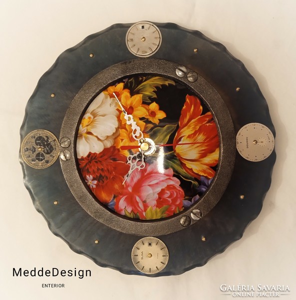 MeddeDesign "Délibáb" ClockPunk kézműves Falióra