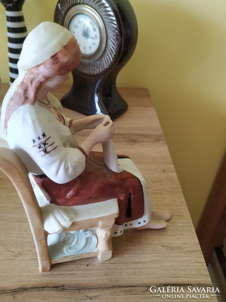 Porcelain needlework lady, figure for sale!